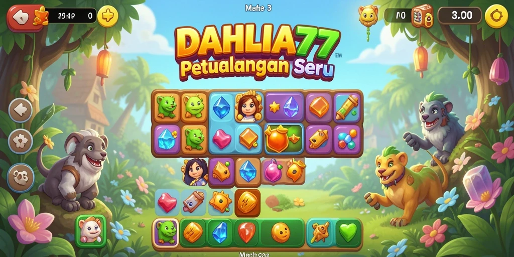 Tampilan gameplay DAHLIA77 yang seru dan penuh warna.