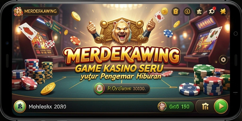 Tampilan gameplay seru dalam MERDEKAWING, nikmati suasana Kasino.