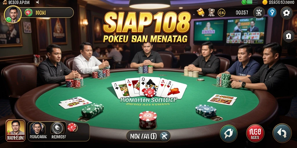 Tampilan screenshot utama SIAP108 yang menunjukkan aksi seru permainan Poker.